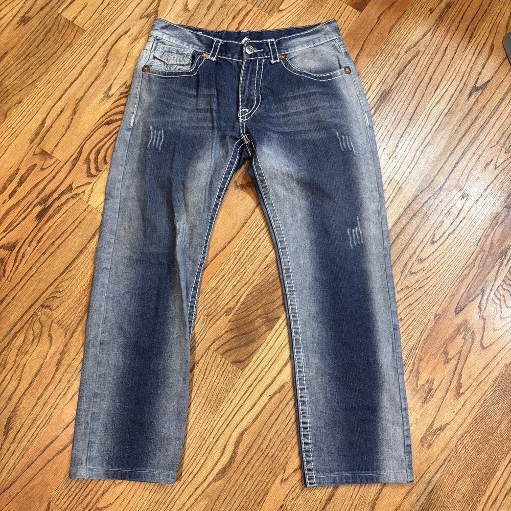 True Religion Joey Super T Row Seat Jeans Mens 36x29 Made USA World Tour Flap
